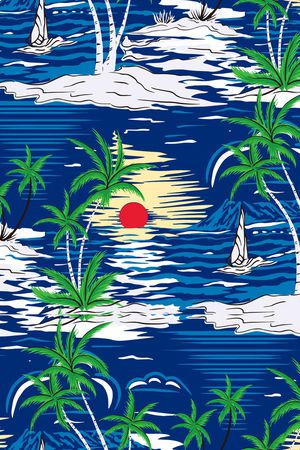 椰子树印花花型图片