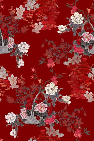 真丝印花花型图片