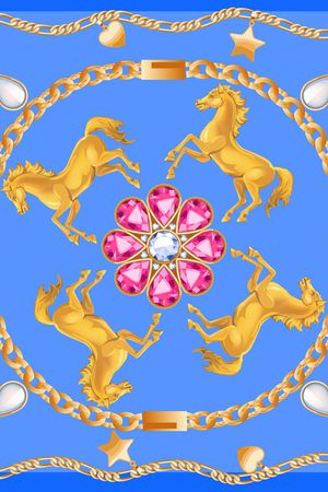 方巾印花花型图片