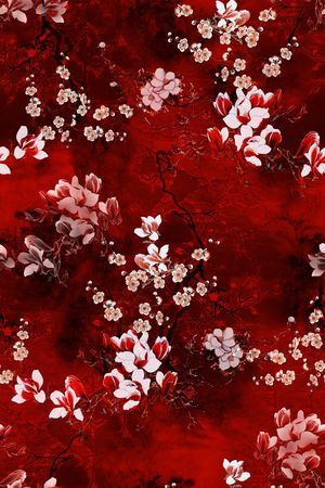 玉兰花印花花型图片