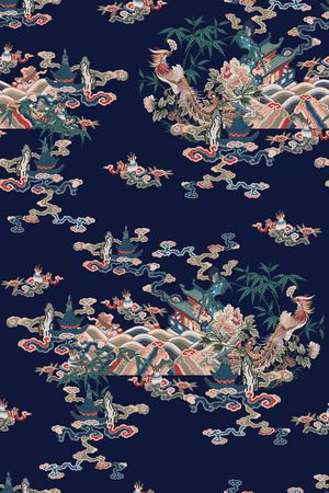 中国风花型印花花型图片