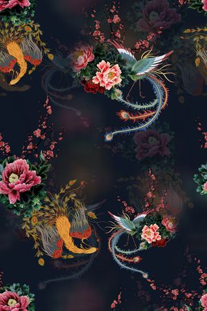连衣裙印花花型图片