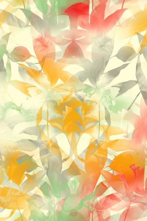 绿植树叶印花花型图片