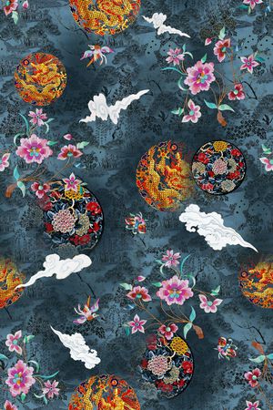 香云纱印花花型图片