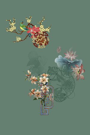 民族花卉印花花型图片