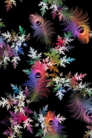 羽毛印花花型图片