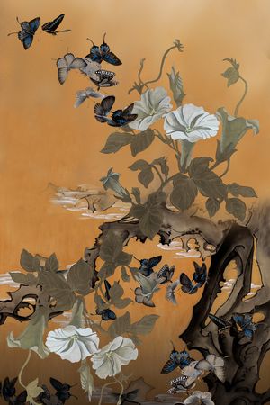 中国风定位花印花花型图片