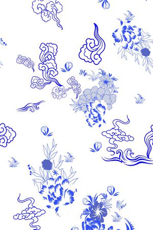 青花瓷印花花型图片