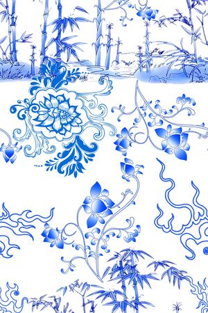 青花瓷印花花型图片