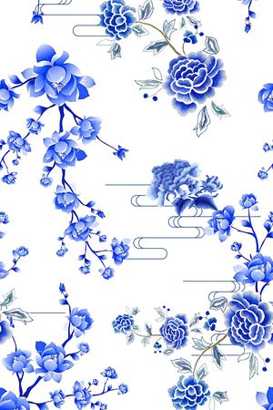 青花瓷印花花型图片