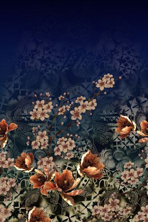 定位花印花花型图片