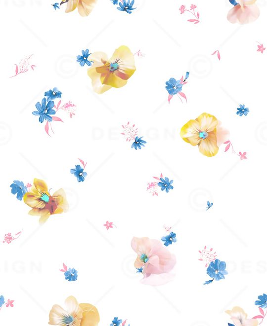 手绘花卉印花花型图片