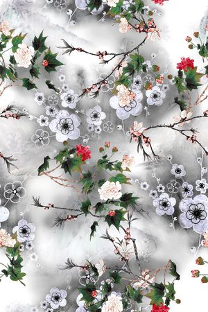 旗袍印花花型图片