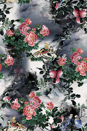 水墨风印花花型图片