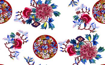 传统花型印花花型图片