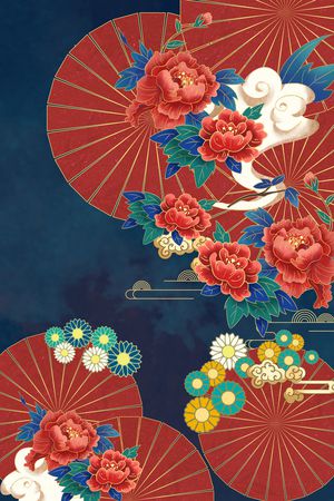 民族花卉印花花型图片