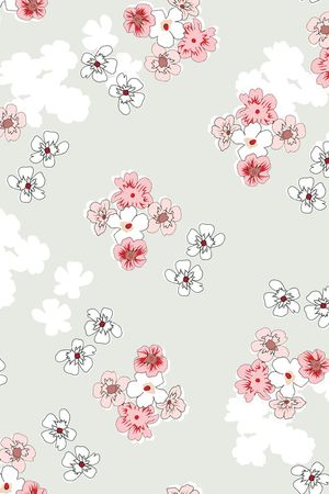 满版散花印花花型图片
