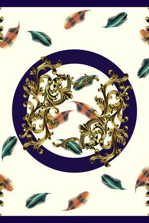 羽毛印花花型图片