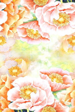牡丹向日葵印花花型图片