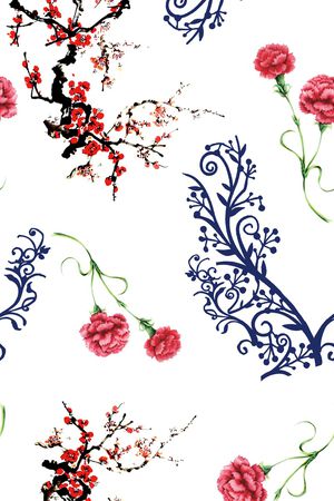 梅花印花花型图片