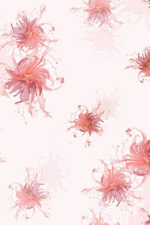满版散花印花花型图片