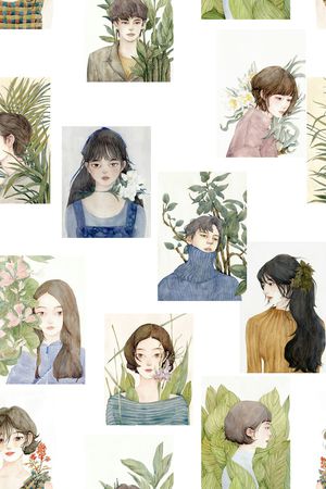 插画印花花型图片