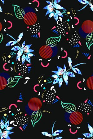 几何花卉印花花型图片