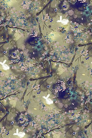 香云纱真丝印花印花花型图片