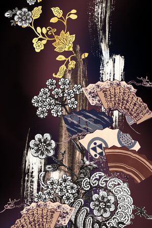 中国风定位花印花花型图片