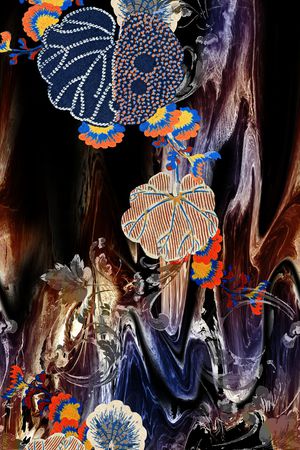 中国风定位花印花花型图片