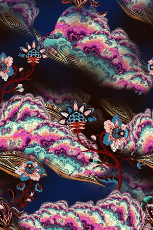 祥云印花花型图片