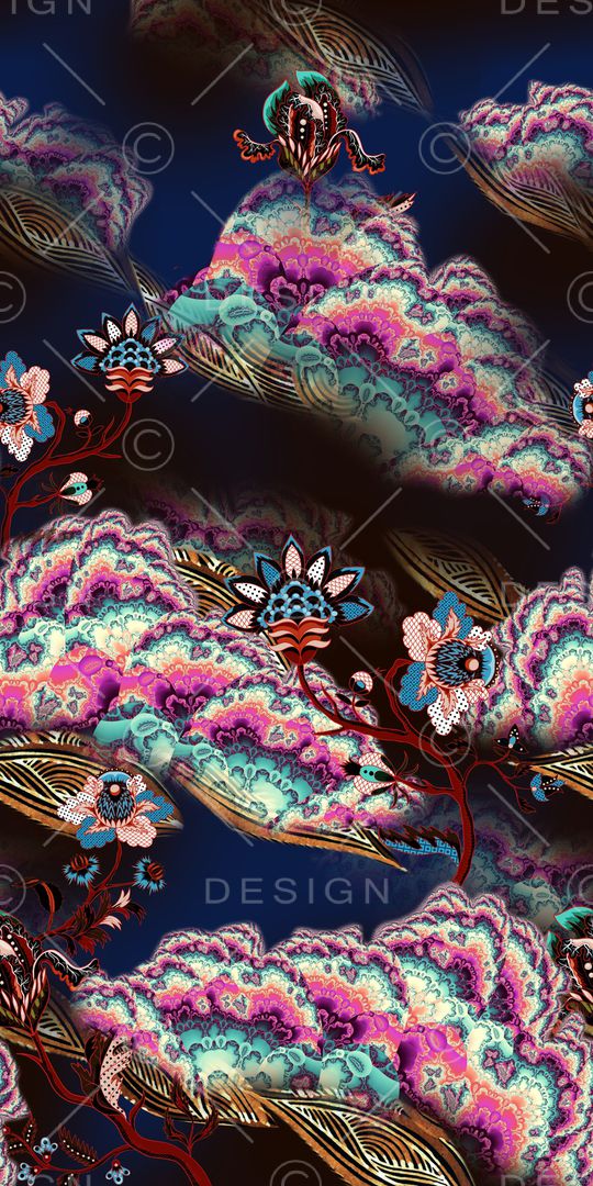 祥云印花花型图片