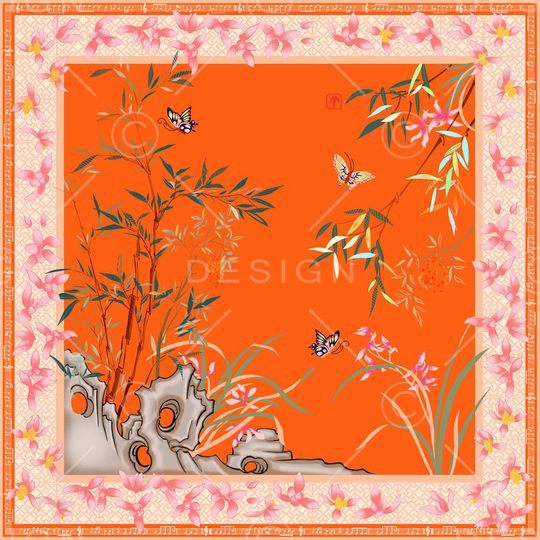 兰花印花花型图片