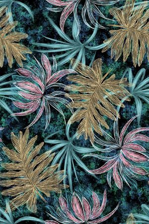 热带花型印花花型图片