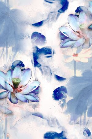 清爽底花卉印花花型图片