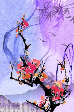 梅花印花花型图片