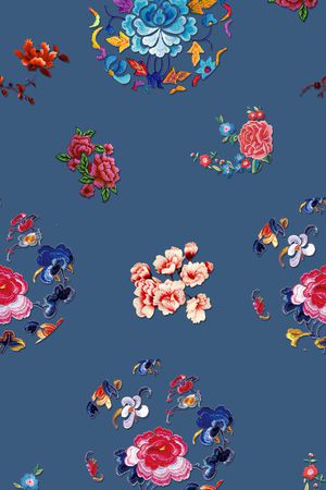 旗袍印花花型图片