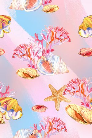 贝壳印花花型图片