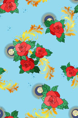 玫瑰花印花花型图片
