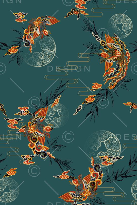 鸟印花花型图片