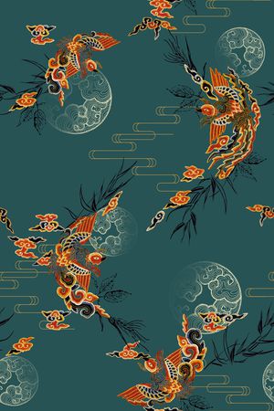 鸟印花花型图片