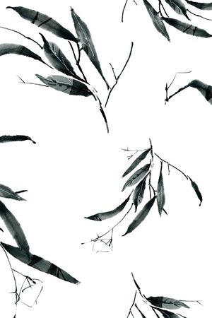 绿植树叶印花花型图片
