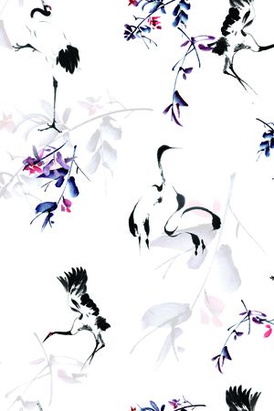 绿植树叶印花花型图片