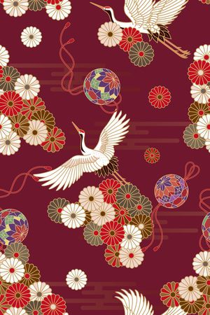 仙鹤印花花型图片