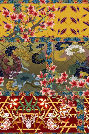 真丝印花花型图片