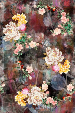 花卉印花花型图片