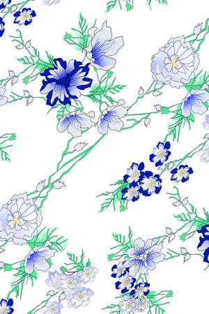 苎麻连衣裙印花花型图片