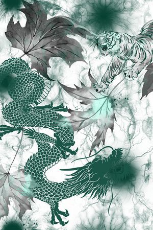 复古印花花型图片