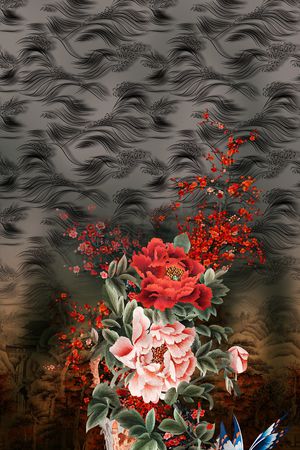 女装定位花印花花型图片