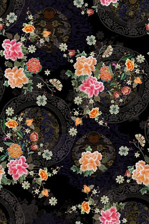香云纱印花花型图片